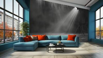 empty gray background with spotlight cement studio backdrop 3d rendering Wall mural