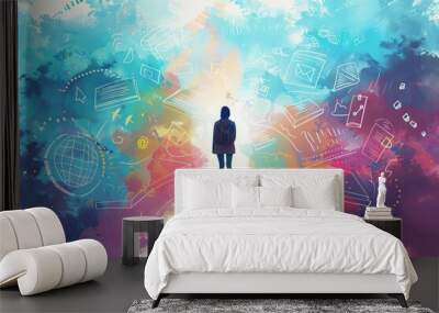 journey from education to career learning and growth concept aigenerated art Wall mural