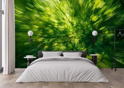 lush green abstract motion background with blurred depth and vibrant tones abstract photo Wall mural