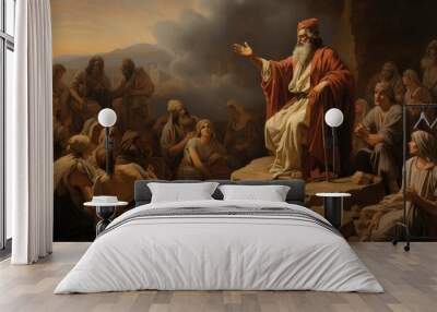 Moses' intercession for the Israelites after their sins biblical story Wall mural