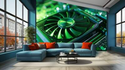 nvidia logo and merchandise display on famous video card product closeup photo Wall mural