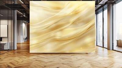 soft abstract ivory gold background with silky fabric texture elegant luxury concept illustration Wall mural