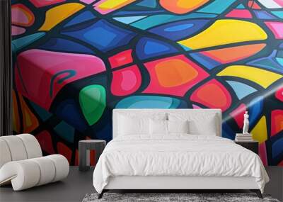 vibrant abstract colorful pattern contemporary gift packaging design artistic 8 Wall mural