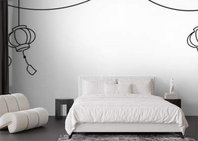 line art of chinese lantern Wall mural