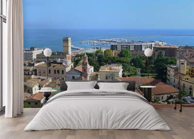 Panorama di Salerno vista dal Giardino della Minerva Wall mural