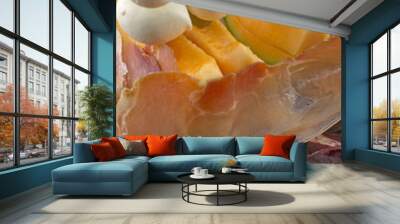 Prosciutto e melone con mozzarella e radicchio Wall mural