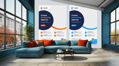 Business Flyer Corporate Flyer Template Geometric shape Flyer Circle Abstract Colorful concepts Wall mural