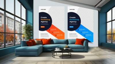 Corporate business flyer design template, creative brochure poster cover, color a4 print ready flyer Wall mural