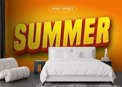 summer 3d vibrant font style, editable text effect, shiny bold 3d text style Wall mural