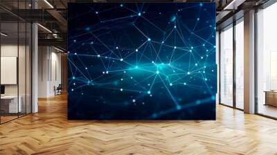 Abstract Digital Connections with Data and Blockchain Technology Wall mural