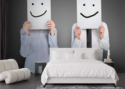 Smile shape on paper Wall mural