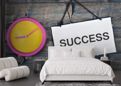 Success sign on wooden table Wall mural