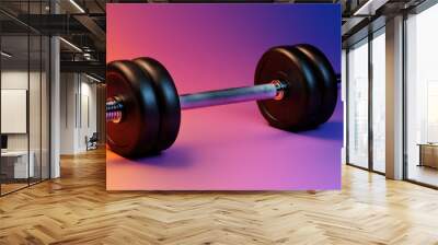 Dual dumbbells under a soft gradient light effect. Wall mural