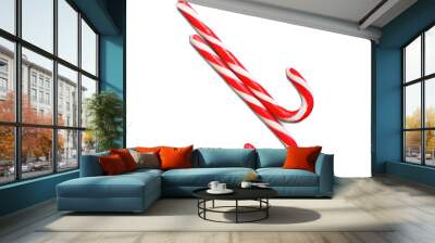 Two New Year's candy canes on a transparent background. PNG. Wall mural