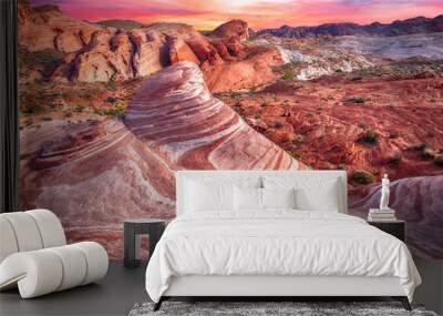 Fire wave Wall mural