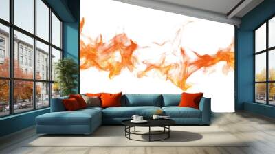 A striking illustration of blaze flames beautifully isolated on a bright transparent background. Fire effects concept Wall mural