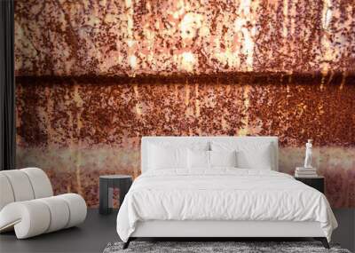 texture background metal orange old wall with rust Wall mural