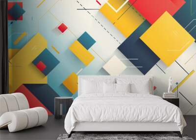 Abstract Geometric wallpaper background banner design concept with bright colors and sharp shapes Wall mural