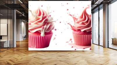 cupcake with cream splashe isolated png Wall mural