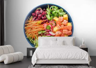 poke bowl salade on white background Wall mural