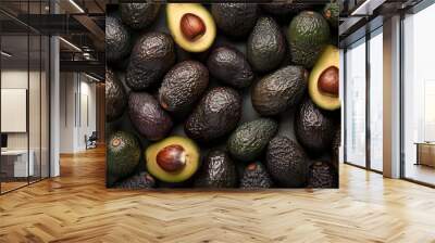 Close-up of black fresh avocado fruits Wall mural