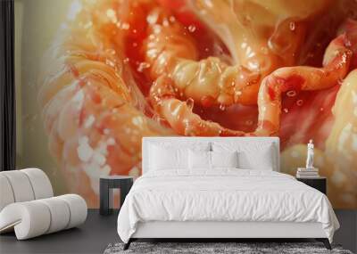 A close up of a stomach with red and white spots Wall mural