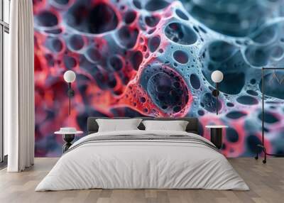 A close up of a strange looking object with many holes in it Wall mural