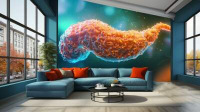 A colorful, fuzzy blob with a long tail Wall mural