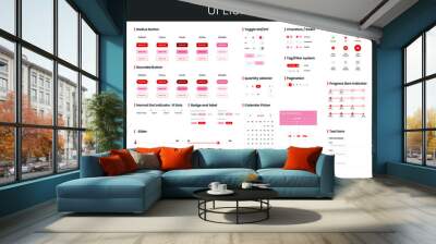 Vector UI Elements kit for website template and Mobile Application Wall mural