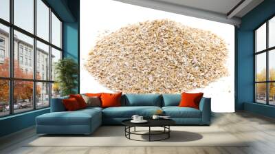 Oat bran on white background Wall mural