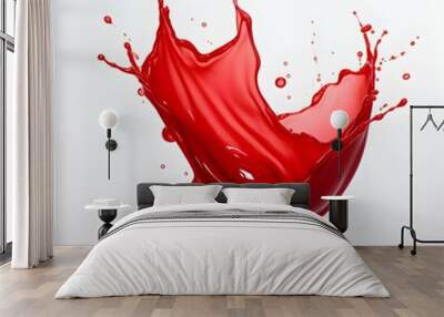 scattered red, blood, red tide, red liquid spread. Wall mural