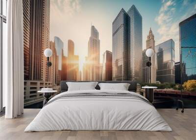 city skyline Wall mural