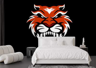 sabertooth tiger mascot logo for e sport team or t shirt badge Wall mural