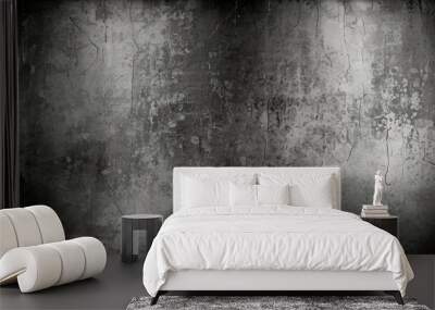 Abstract grunge black and white distressed texture background Wall mural