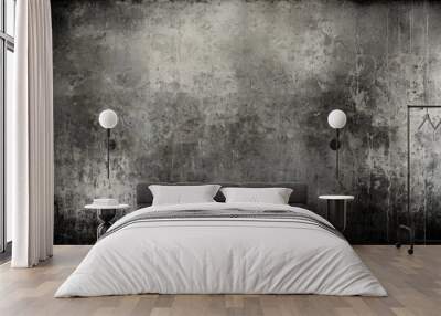 Abstract grunge black and white distressed texture background Wall mural