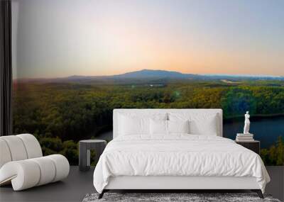 Mount Monadnock Aerial View Panorama in New Hampshire at Sunset in Summer Wall mural