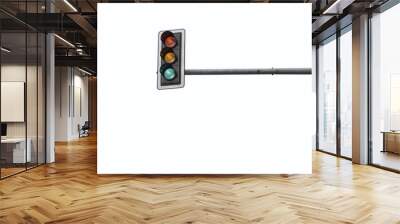 At a traffic light the three colors light up red, yellow and green at the same time. Wall mural