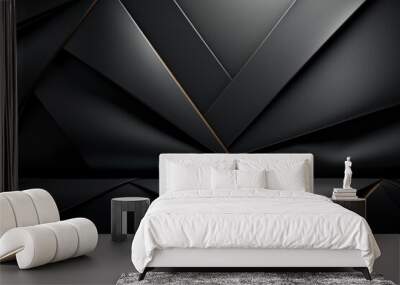 Abstract Dark Gray and Black Gradient Luxury Blur Used as a background wall to d, generative IA Wall mural