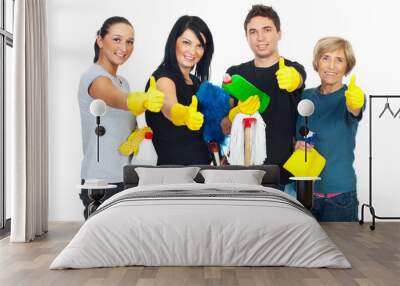 successful cleaning people teamwork Wall mural