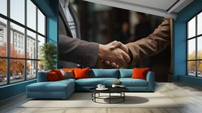 Business people shaking hands Wall mural