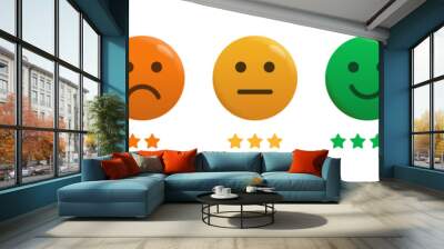 Feedback vector emoji satisfaction meter Wall mural