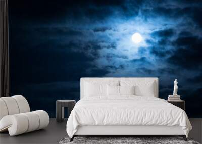 night sky with clouds Wall mural