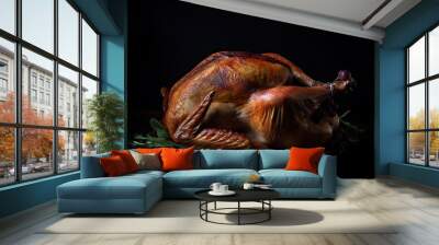 Roasted turkey. Generative AI Wall mural