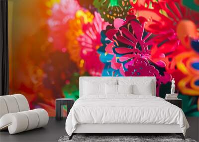 Flower decorations, Mexican holidays Wall mural