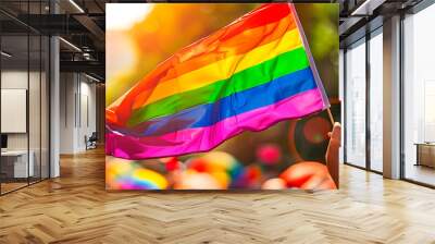 LGBT flag on Pride Day Wall mural