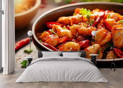 Sweet and sour spicy chicken dish Wall mural