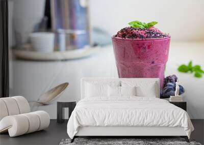 grape smoothie in a glass Wall mural