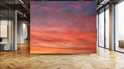 red sky with clouds Wall mural