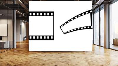 3d 35mm film strip vector design with 3 frames on white background. Black film reel symbol illustration to use for photography, television, cinema, photo frame. Wall mural