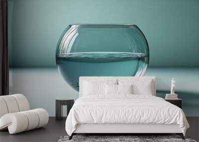 A clear glass bowl filled with water and rocks Wall mural